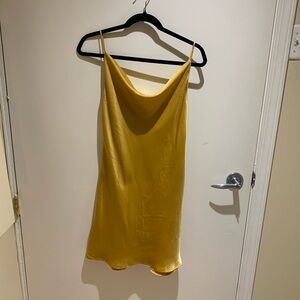 Silky gold/mustard yellow mini dress